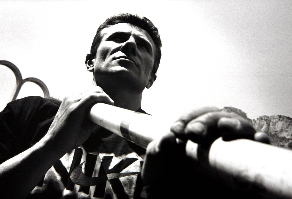 Sergej Bubka s'entraîne au stade de Monte-Carlo 2000