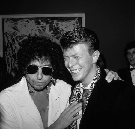 Bob Dylan och David Bowie i New York Bob Dylan och David Bowie i New York
