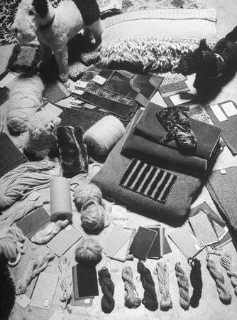 Visning av mohairprodukter Visning av mohairprodukter