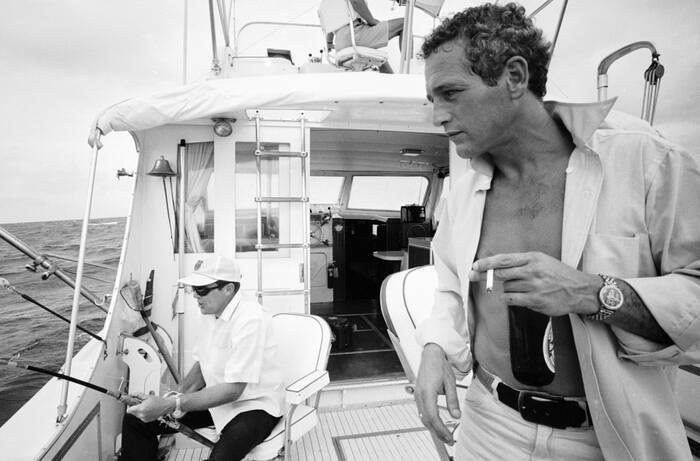 Paul Newman sur un bateau de pêche
