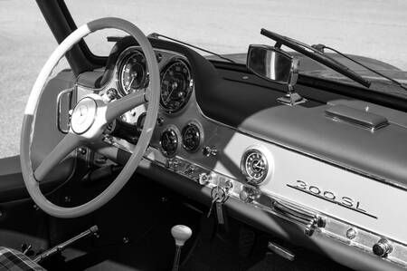 Mercedes 300SL Gullwing Invändigt NB Mercedes 300SL Gullwing Invändigt NB