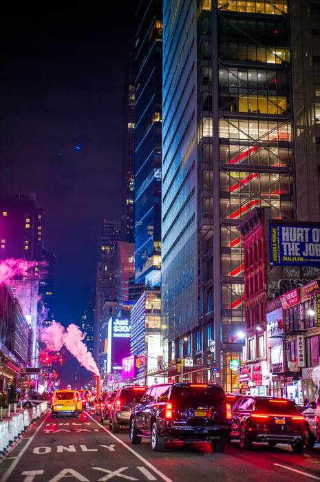 Manhattan New York bij nacht Manhattan New York bij nacht