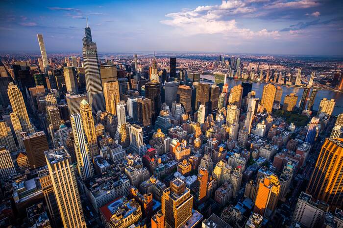 Manhattan New York Skyline overdag Manhattan New York Skyline overdag
