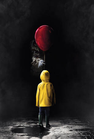 IT and his powers - the red balloon illusion canvas print