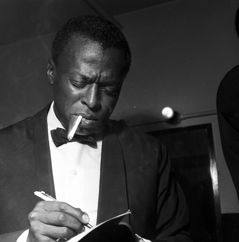 Miles Davis taking notes