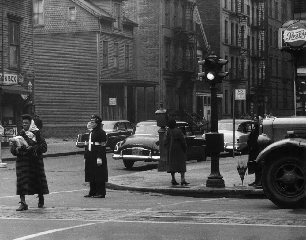 A policewoman in Amsterdam Avenue