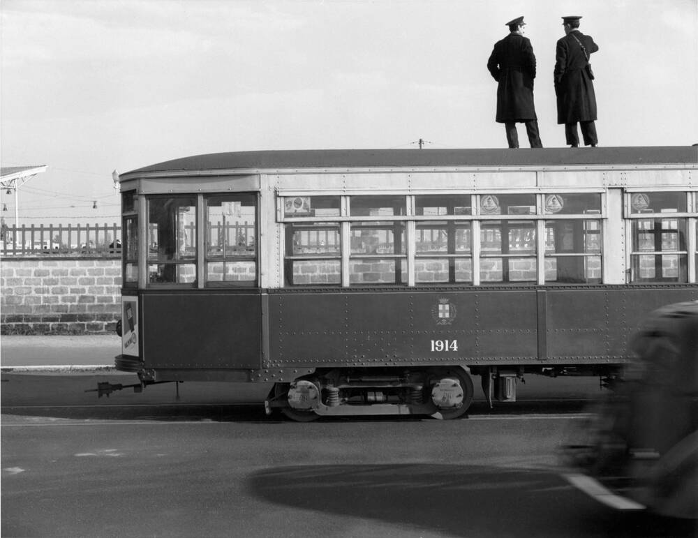 Tram drivers in the San Siro racecourse