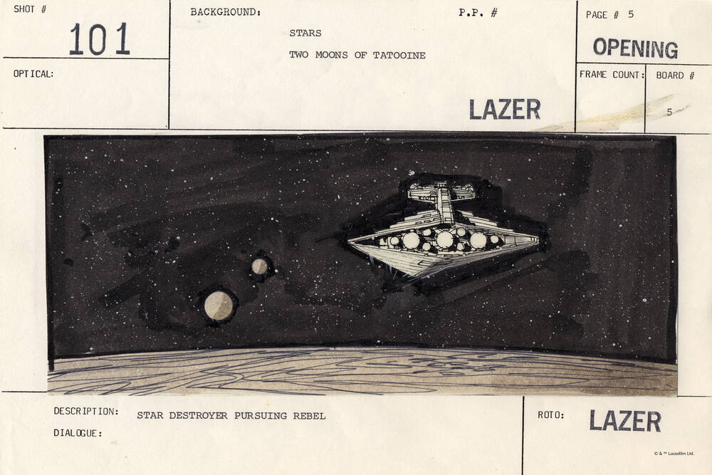 Star Wars Concept Art - Imperial Star Destroyer pursuing rebels
