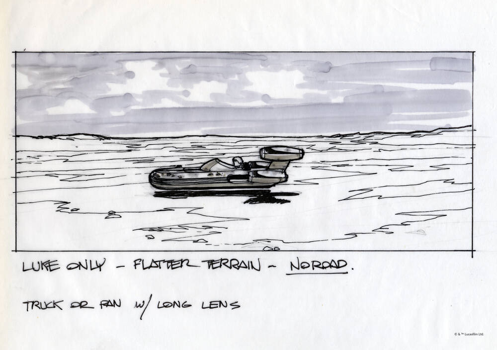 Star Wars Concept Art - Luke in his Landspeeder
