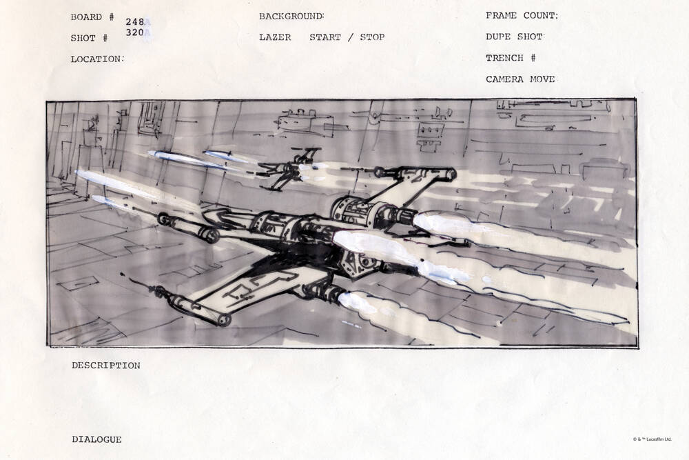 Star Wars Concept Art - X-wings in trench