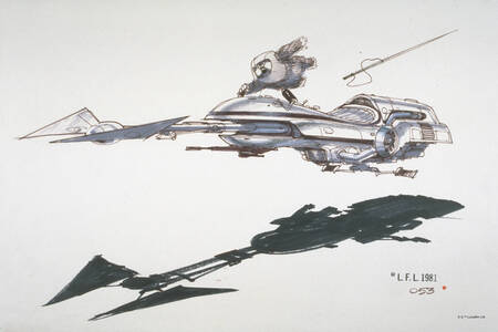Star Wars Concept Art - Ewok stealing a Speeder bike