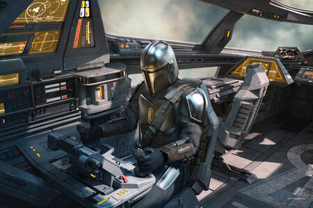 Star Wars Concept Art - The Mandalorian in his Razor Crest
