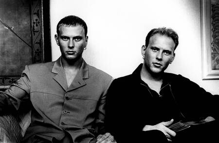 Bros Matt Goss en Luke Goss in Nederland in 1991 Bros Matt Goss en Luke Goss in Nederland in 1991