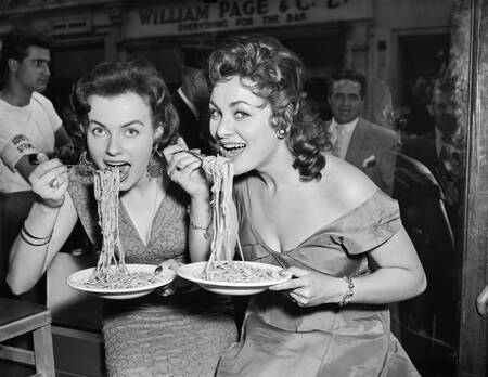 Spaghettiprovning på Frith Street i London Spaghettiprovning på Frith Street i London