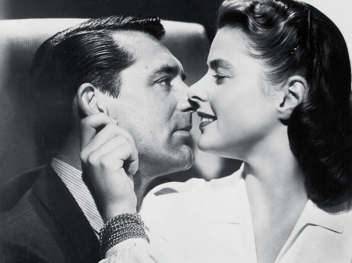 Cary Grant en Ingrid Bergman in Alfred Hitchcocks film