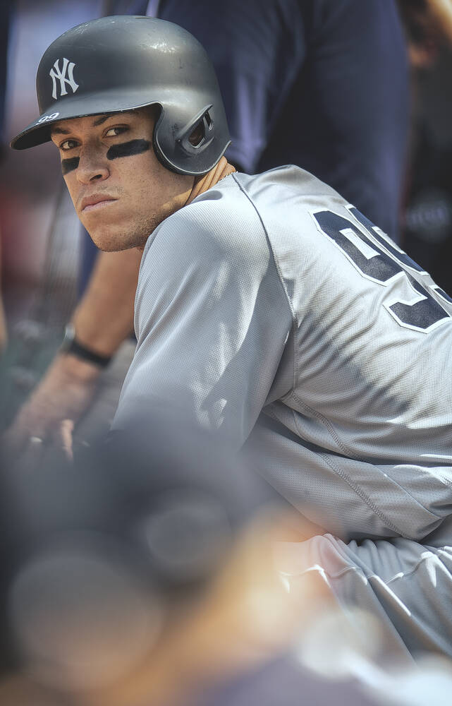 Aaron Judge in the Dugout