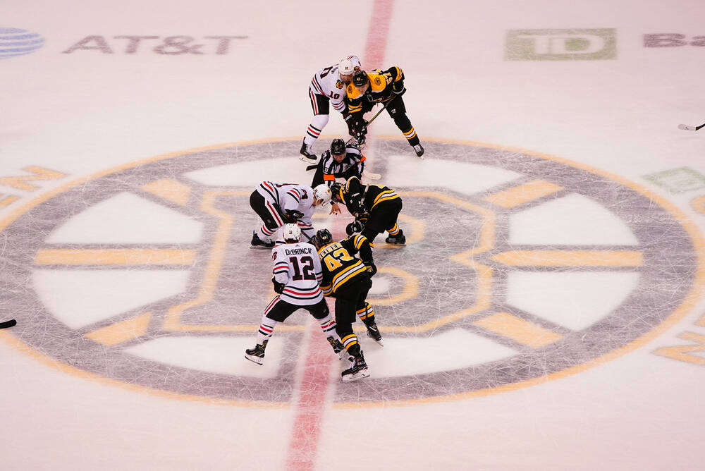 David Kampf Blackhawks vs Bruins 2018