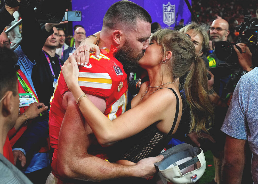 Travis Kelce and Taylor Swift - Super Bowl LVIII