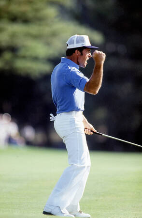 Gary Player celebrates victory at the 1978 Masters Tournament