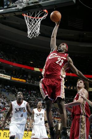 LeBron James Dunk Cleveland Cavaliers vs Philadelphia 76ers LeBron James Dunk Cleveland Cavaliers vs Philadelphia 76ers