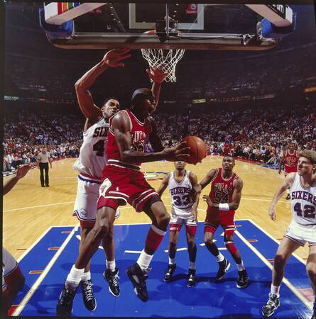 Michael Jordan Chicago Bulls vs 76ers  - Game 4 1990