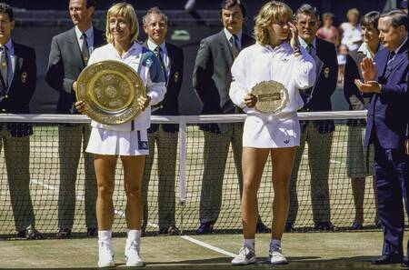 Navratilova and Graf After the 1987 Wimbledon Women's Final Navratilova and Graf After the 1987 Wimbledon Women's Final