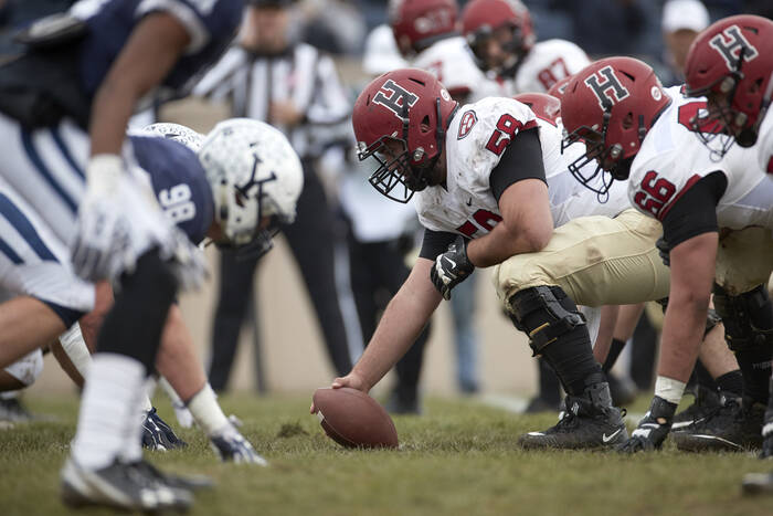 Ben Shoults during the Harvard vs Yale game at the Yale Bow
