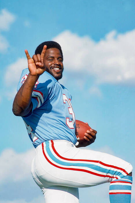 Earl Campbell during Houston Oilers training camp in 1979