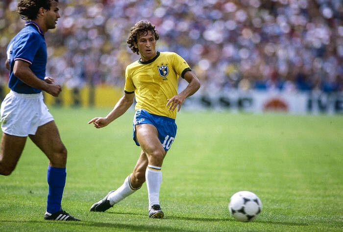 Falcao in action during the 1982 World Cup match against Italy Falcao in action during the 1982 World Cup match against Italy