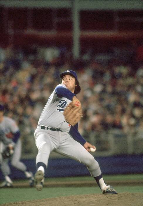 Fernando Valenzuela Dodgers at Mets Shea Stadium 1981