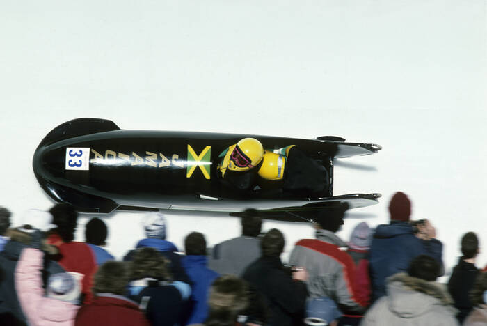 Jamaica Bobsleigh Team Two-Man Event Calgary 1988 Jamaica Bobsleigh Team Two-Man Event Calgary 1988