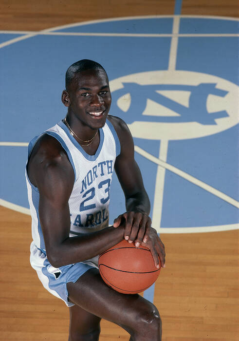 Michael Jordan North Carolina Tar Heels Portrait in 1983 Michael Jordan North Carolina Tar Heels Portrait in 1983