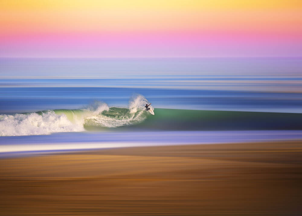 Sunset and Surf - Photographic print for sale