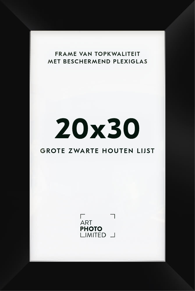 Brede Houten lijst Zwart 20x30cm