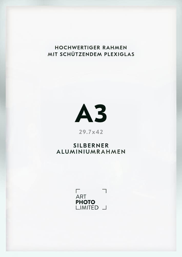 WANDStyle DIN A3 Bilderrahmen Aluminium, Urkundenrahmen Silber, Dokumentenrahmen zum Aufhängen, Meisterbrief Rahmen 30x42 cm, moderner Bilderrahmen A3 Alu, Diplom Fotorahmen H247 - Made in Germany