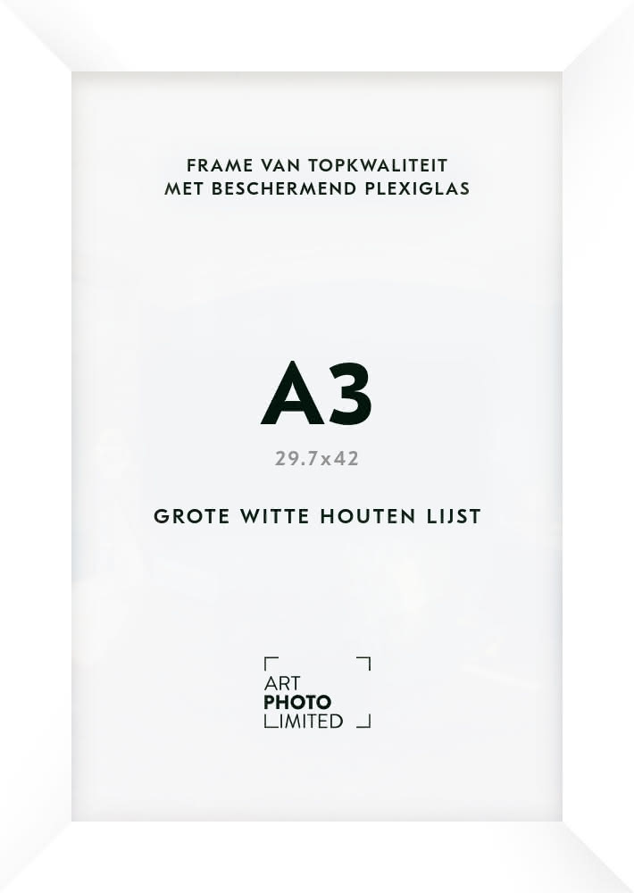 Brede Houten lijst Witte A3 Brede Houten lijst Witte A3