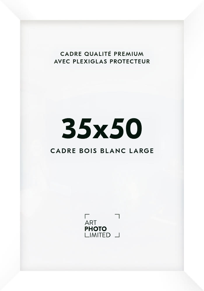 Cadre en bois blanc large 35x50cm Cadre en bois blanc large 35x50cm
