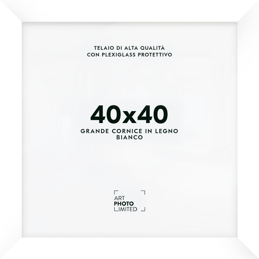 Larga Bianco Cornice in legno 40x40cm Larga Bianco Cornice in legno 40x40cm