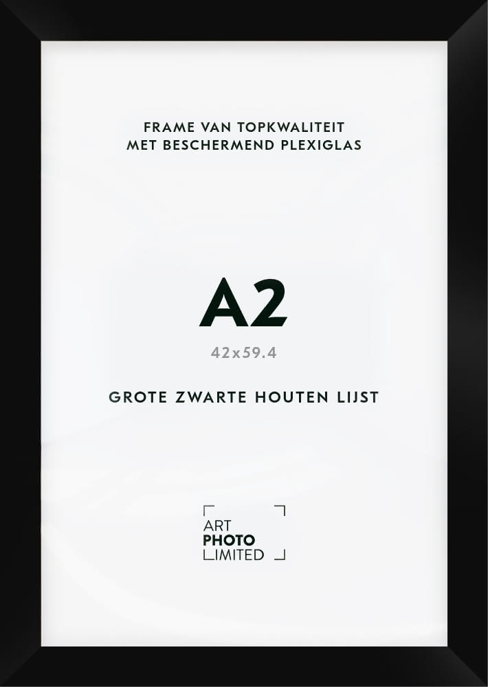 Brede Houten lijst Zwart A2