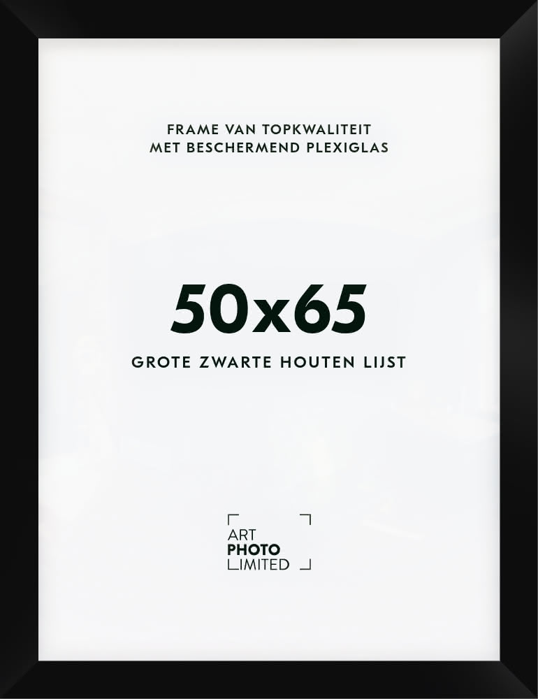 Brede Houten lijst Zwart 50x65cm