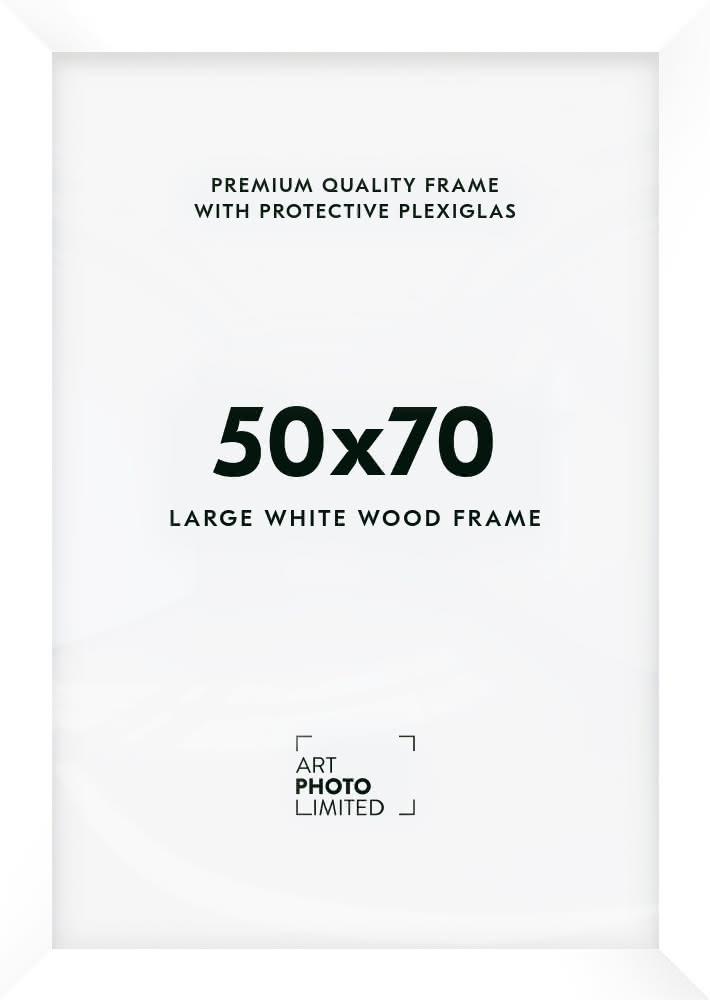 Wide White Wooden frame 50x70cm Premium Quality ArtPhotoLimited