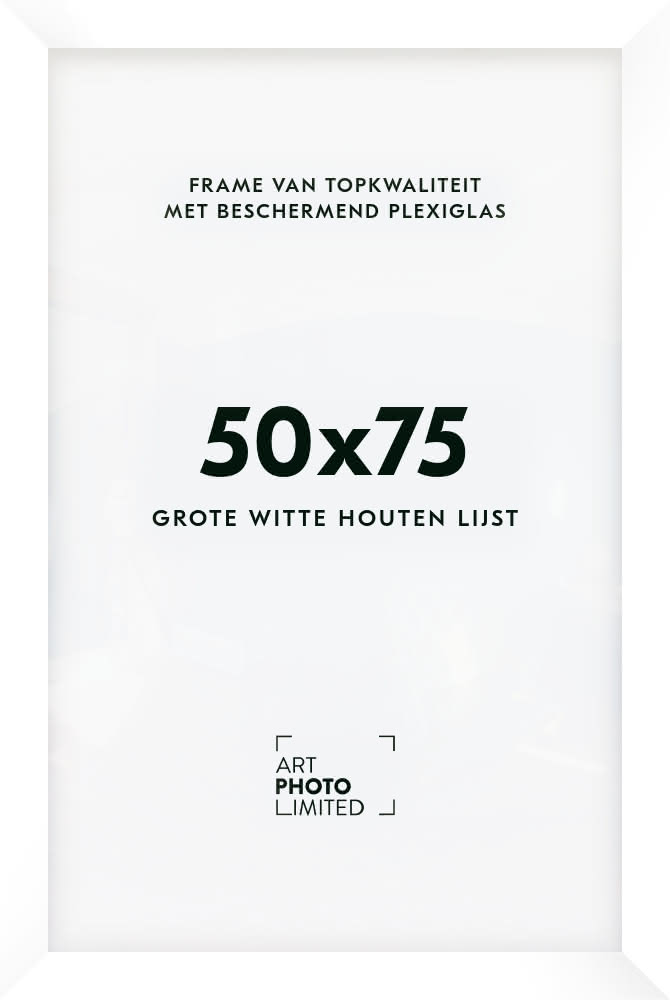Brede Houten lijst Witte 50x75cm Brede Houten lijst Witte 50x75cm
