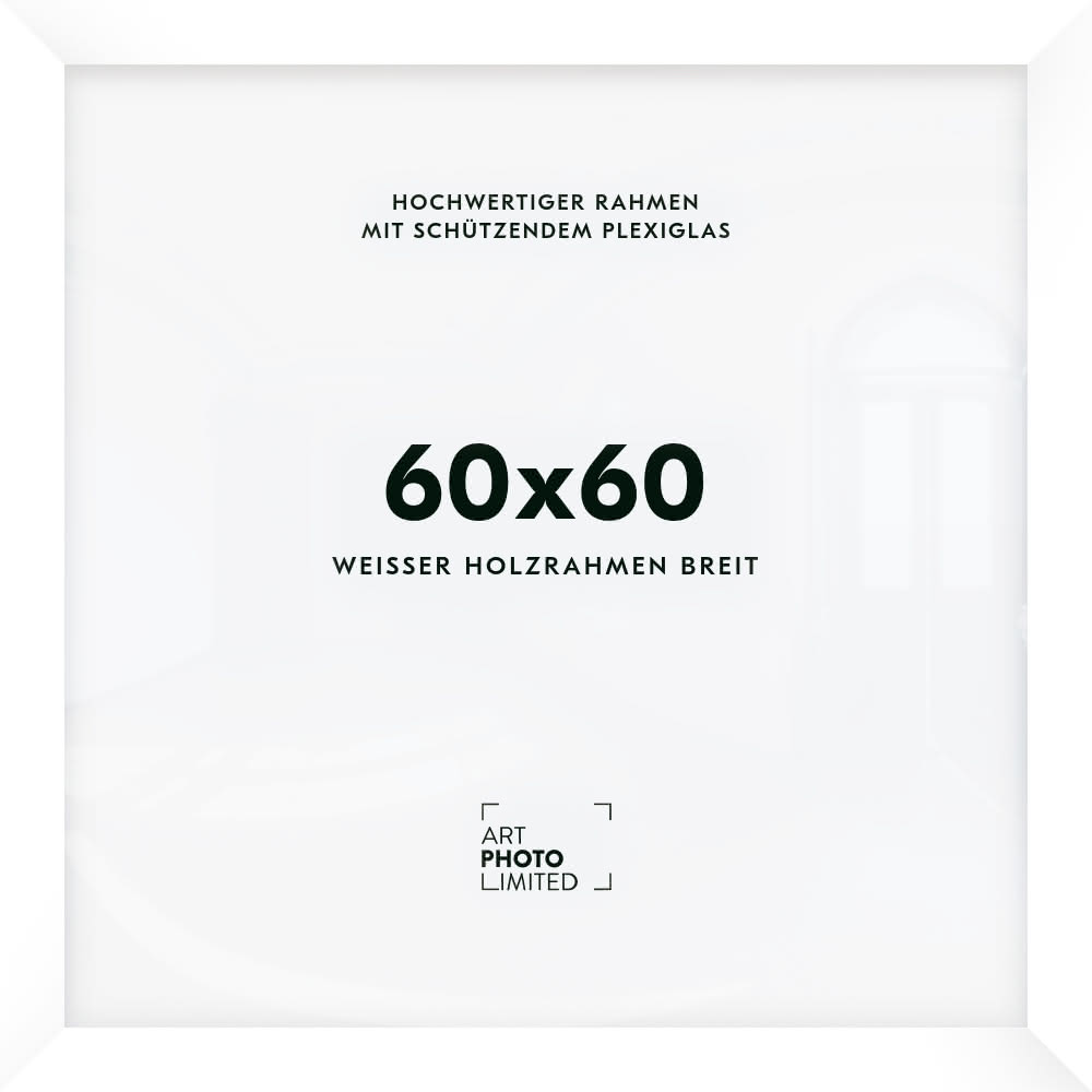 Holzrahmen Weiß Breit 60x60cm Holzrahmen Weiß Breit 60x60cm