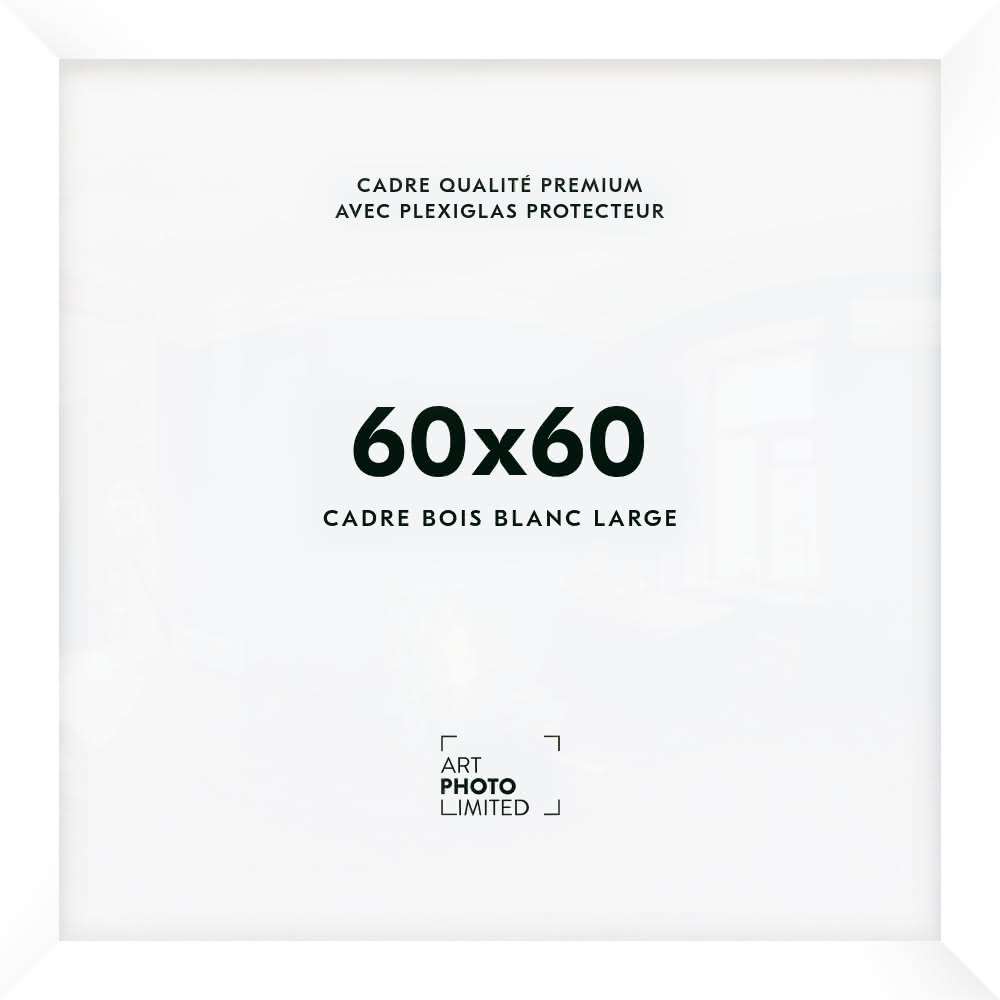 Cadre en bois blanc large 60x60cm Cadre en bois blanc large 60x60cm