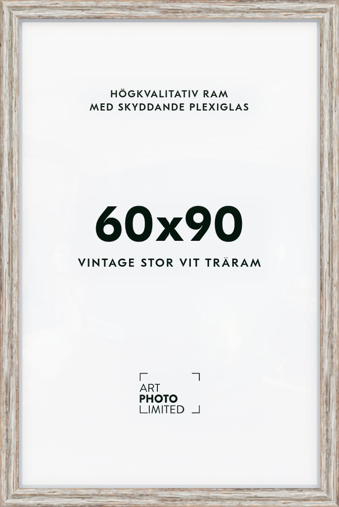 Stor Vintage Vit Träram 60x90cm Stor Vintage Vit Träram 60x90cm