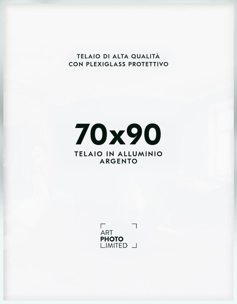 Argento opaco Cornice in alluminio 70x90cm Argento opaco Cornice in alluminio 70x90cm