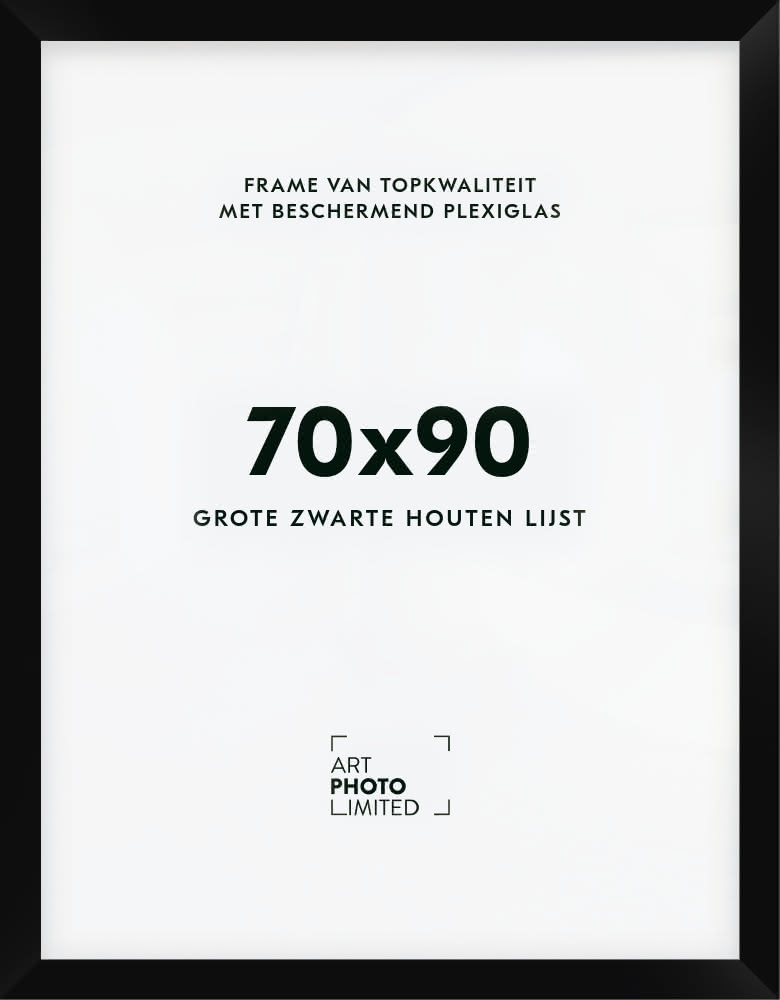 Brede Houten lijst Zwart 70x90cm Brede Houten lijst Zwart 70x90cm