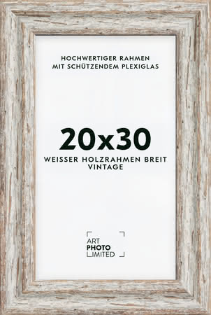 Holzrahmen Vintage Weiß Breit 20x30cm Holzrahmen Vintage Weiß Breit 20x30cm