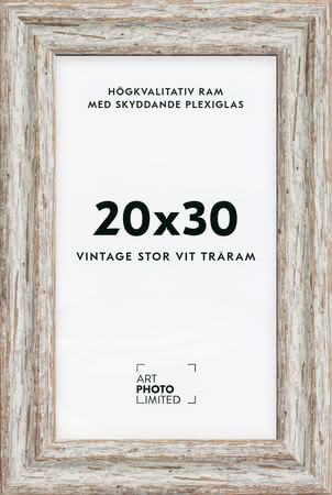 Stor Vintage Vit Träram 20x30cm Stor Vintage Vit Träram 20x30cm