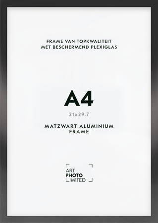 Aluminium lijst Zwart A4 Aluminium lijst Zwart A4